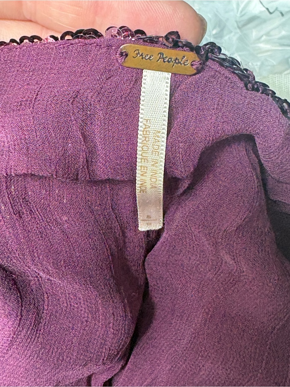 Free People Gold Rush Sequin Mini Dress small purple - Picture 13 of 13